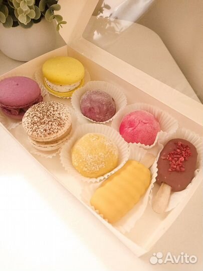 Моти + макаронс + зефир/эскимошки набор в наличии