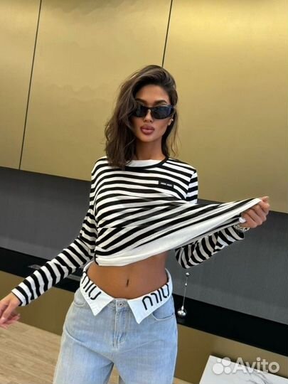 Miu футболка тельняшка