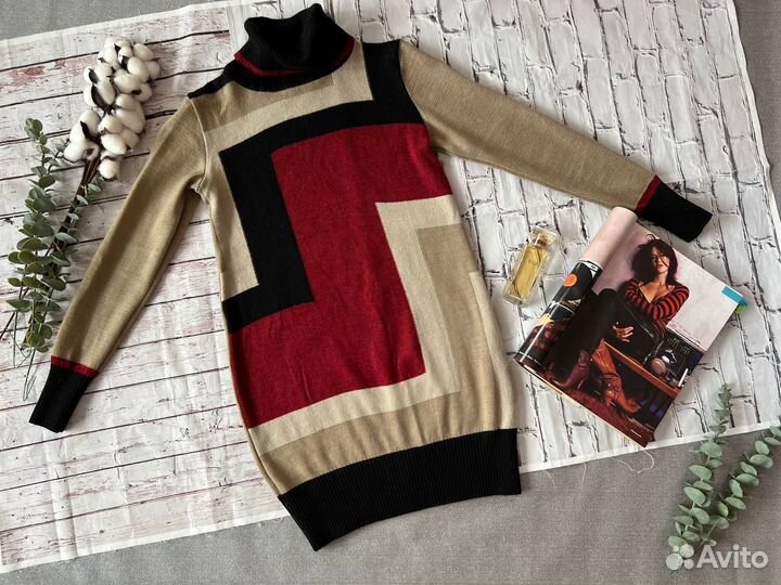 Платье свитер шерстяное 40 42 XS S