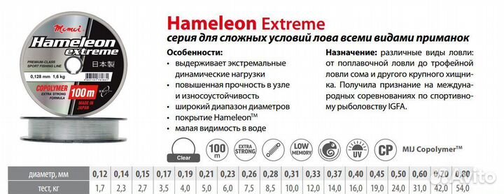 Леска Momoi Ham.Extreme 0,21мм,5,0кг100 м,проз.3шт