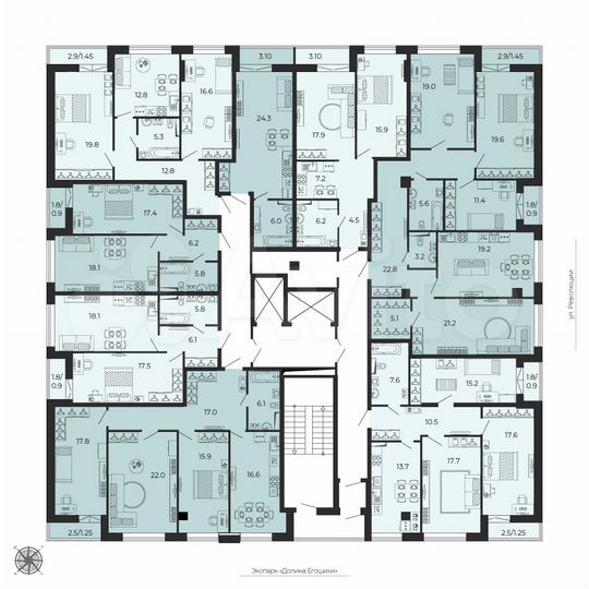 4-к. квартира, 129,3 м², 7/25 эт.
