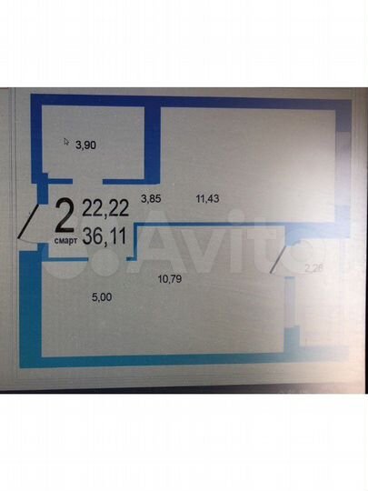 2-к. квартира, 36,1 м², 9/18 эт.