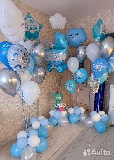 Воздушные шары с гелием, фонтан из шаров