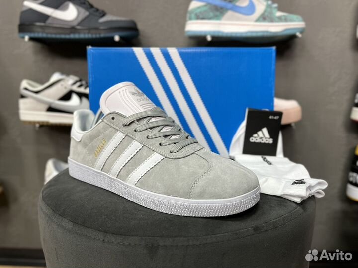 Кроссовки adidas gazelle originals gray