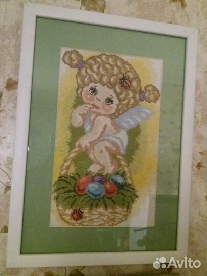 Картина вышивка болгарским крестом