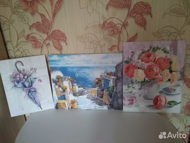 Картины по номерам раскрашенные 350р. за одну