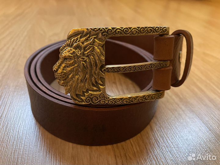 Ремень с литой латунной пряжкой 