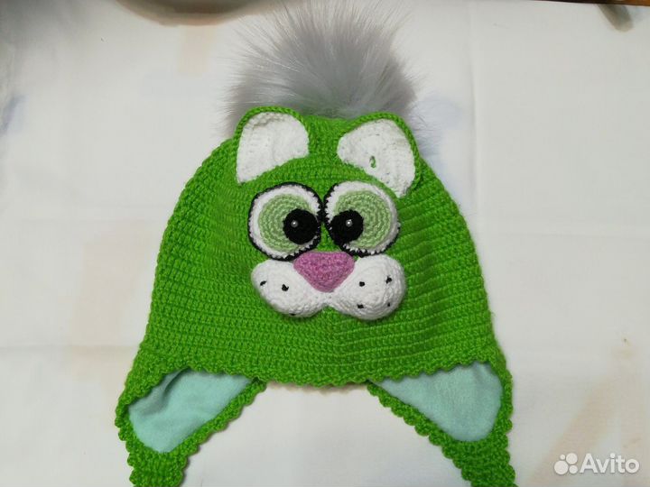 Шапка зимняя на флисе на детей