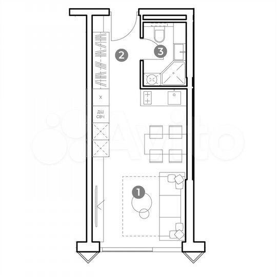 Апартаменты-студия, 26,9 м², 9/29 эт.