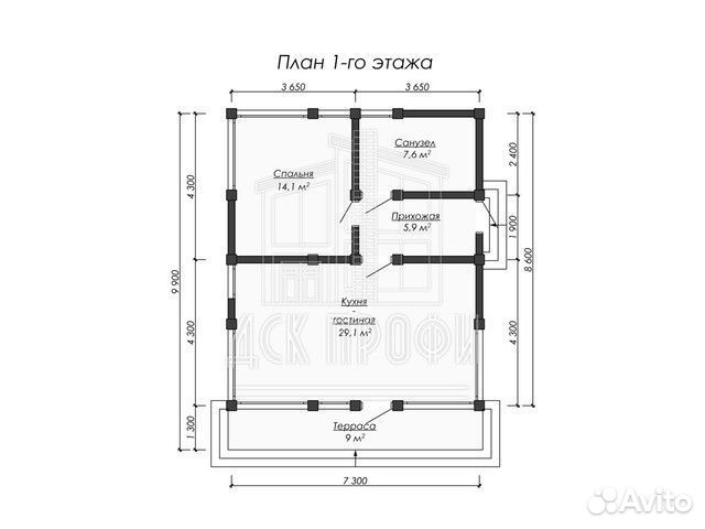 Каркасный дом под ключ Фахверк 65м2