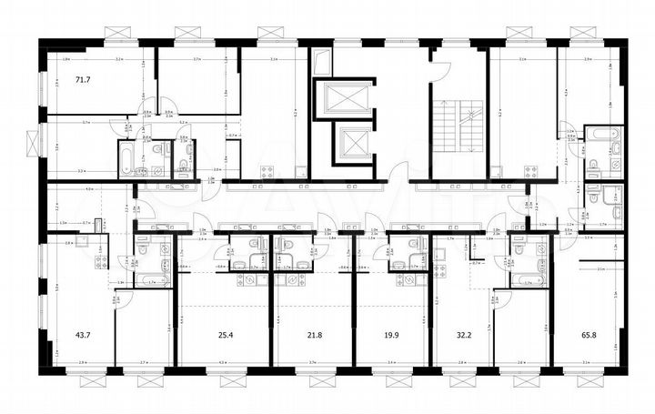 2-к. квартира, 65,8 м², 12/14 эт.