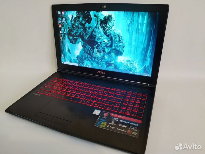 Игровой ноутбукMSI i5-7/GTX1050Ti/16GB/SSD+HDD