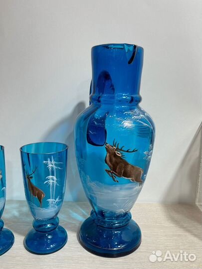 Антикварный кувшин Германия пара бокалов