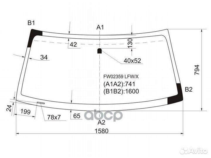 Стекло лобовое toyota sequoia 00-07/tundra pick