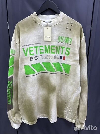 Лонгслив vetements hi speed oversize