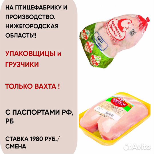 Разнорабочие на птицефабрику. Вахта. Нижегород.обл