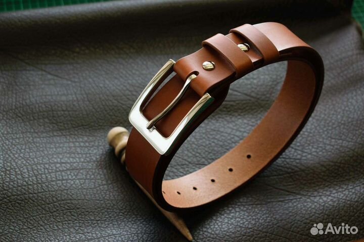 Кожаный Ремень ручной работы