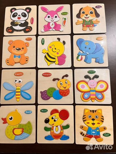 Деревянные пазлы новые