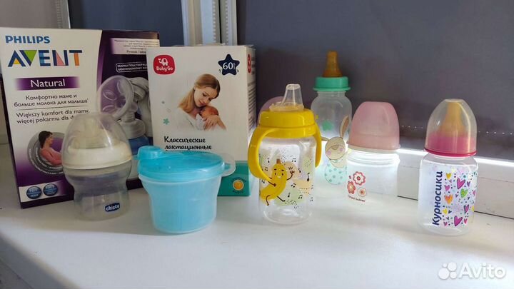Philips Avent молокоотсос ручной + бутылочки