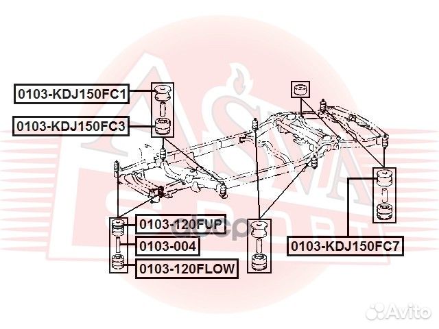 Подушка рамы 0103-KDJ150FC3 asva