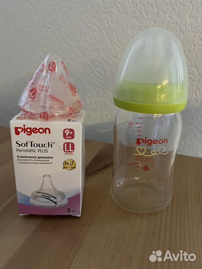 Бутылочка стеклянная Pigeon