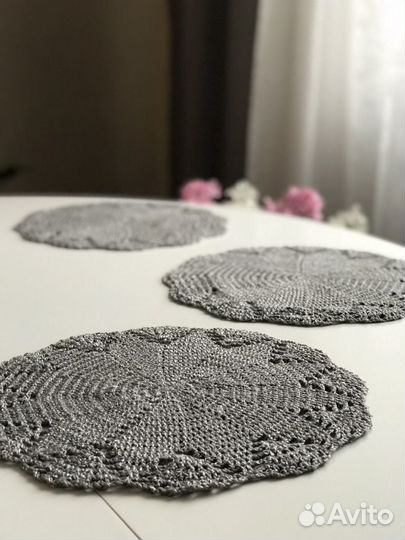 Салфетка кружевная для сервировки, набор 2 шт