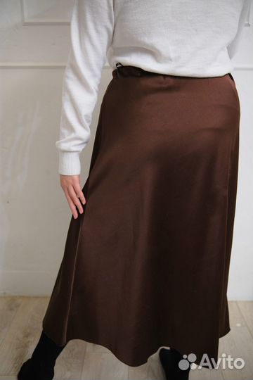 Шелковая юбка миди