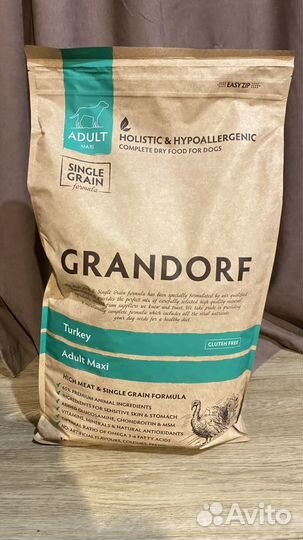 Корм для собак Grandorf 10кг Adult maxi индейка
