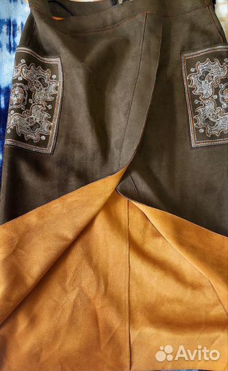 Юбка Эко замша хаки 46 р