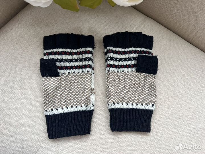 Перчатки женские митенки зимние Бантик