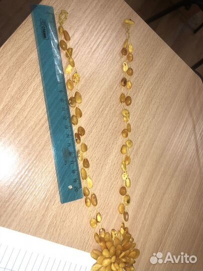 Колье натуральный янтарь