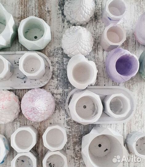 Горшок,подставка,гипс