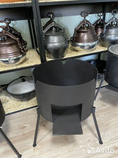 Казан чугунный 16 литров с печкой