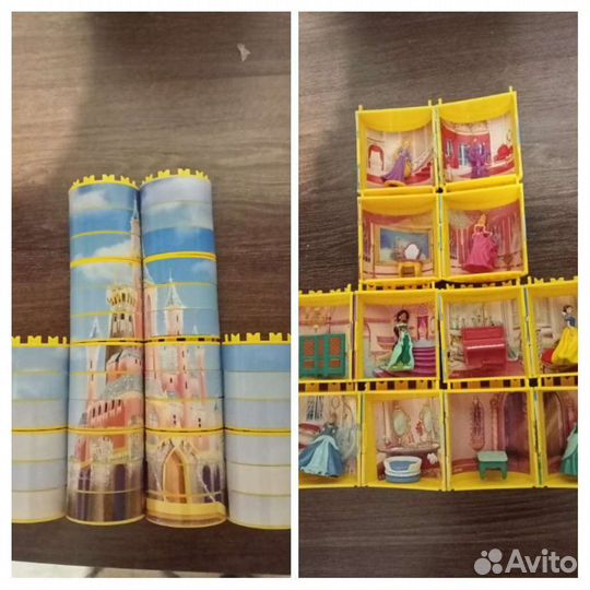 Игрушки. Замки с принцессами. Высота замка 6 см. В