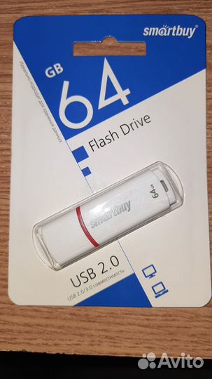Флэшка 64Gb USB 2.0 Smartbuy / Flash-накопитель 64