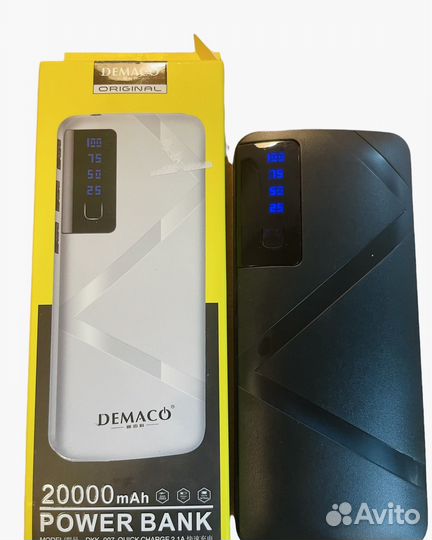 Power bank 20000 mAh с фонариком 3 USB