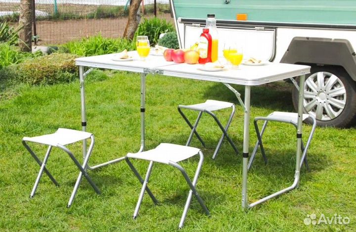 Складной туристический стол со стульями
