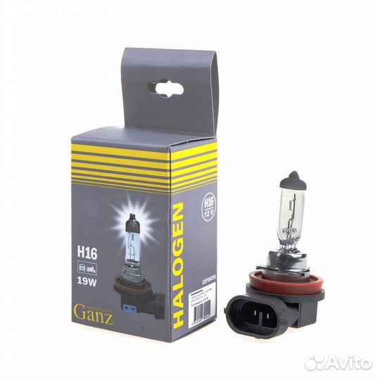 Галогенная лампа H16 12V 19W PGJ19-3.1 шт. ganz GI