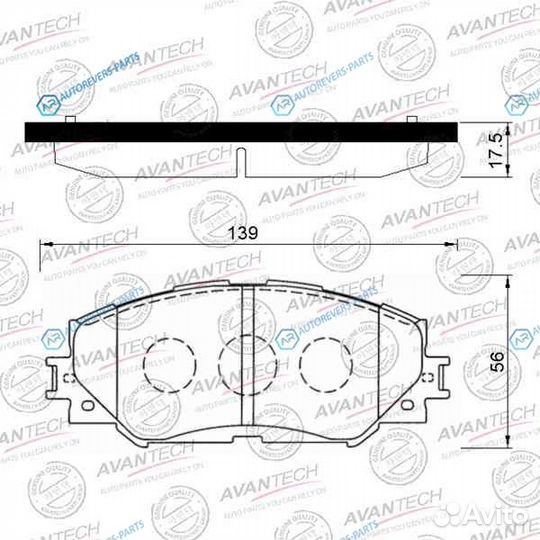 AV288 Колодки тормозные дисковые Avantech