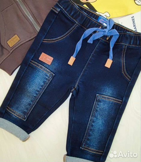 Толстовка, футболка и джинсы р.68-74(80)