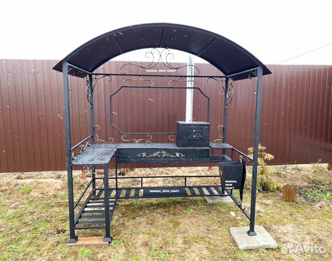 Мангал с печкой под казан