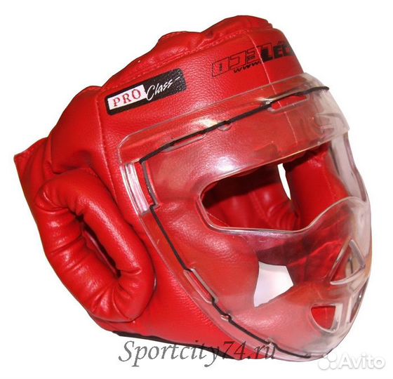 Шлем-маска для рукопашного боя Leco Про красная (M