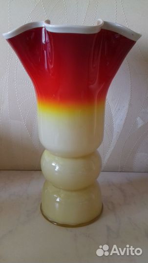 Большая ваза. сульфидное стекло. з-д 