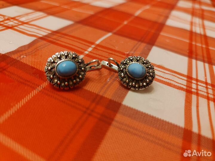 Серебряные серьги СССР винтаж