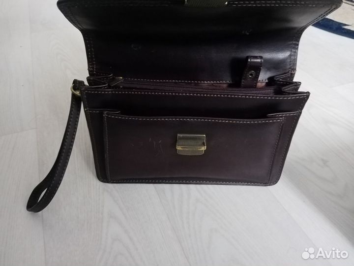 Барсетка кожаная мужская бу