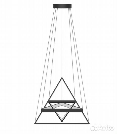 Светодиодная люстра в форме 3-х Треугольников