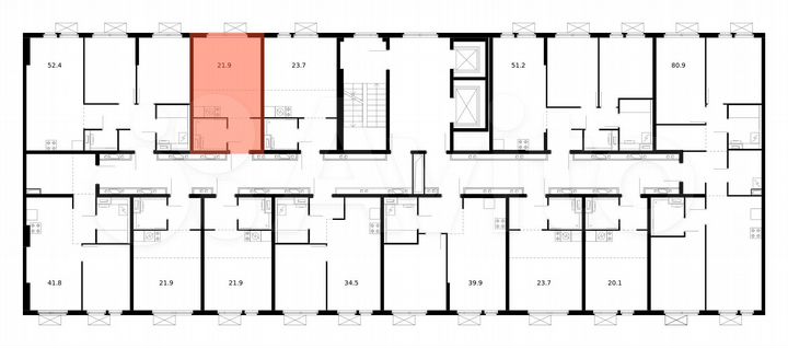 Квартира-студия, 21,9 м², 13/14 эт.