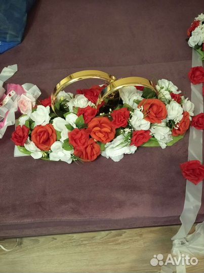 Украшения для свадьбы на машину, кольца