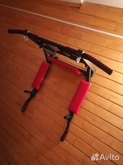 Турник мультихват 3 в 1 усиленный красный