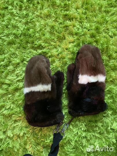 Варежки женские из меха норки